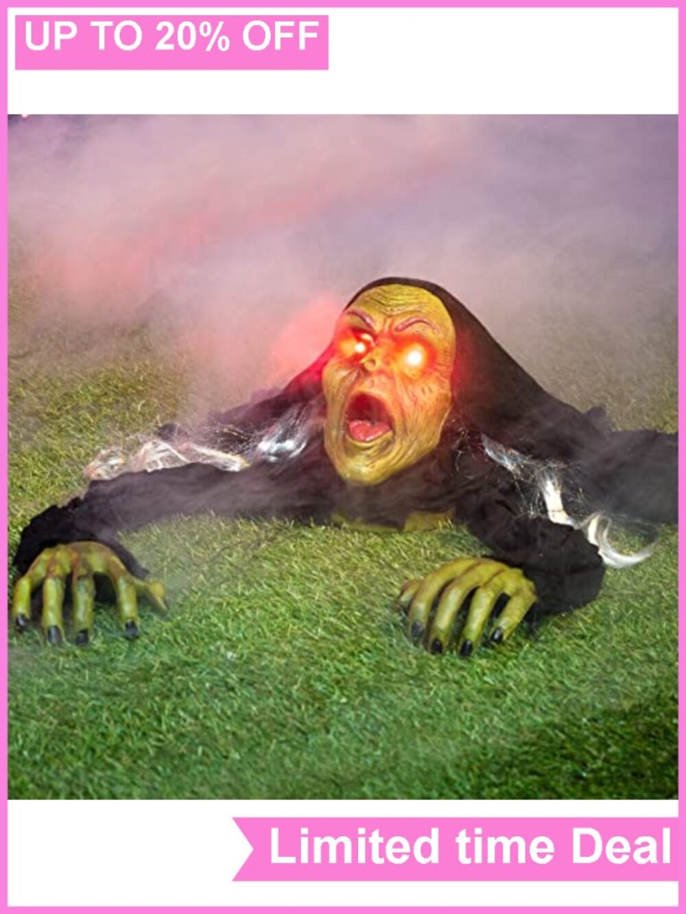 Halloween Outdoor Zombie Groundbreaker Animatronic with Sound Flashing Eyes